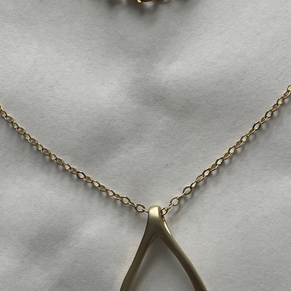 Wish bone necklace gold (hallmarks GF 14/20) - Picture 6 of 10